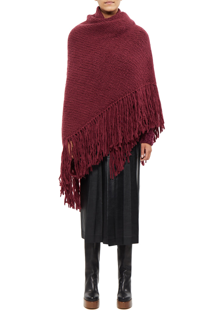 Lauren Knit Wrap in Italian Plum Welfat Cashmere