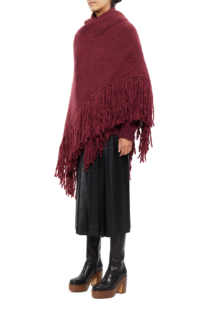 Lauren Knit Wrap in Italian Plum Welfat Cashmere