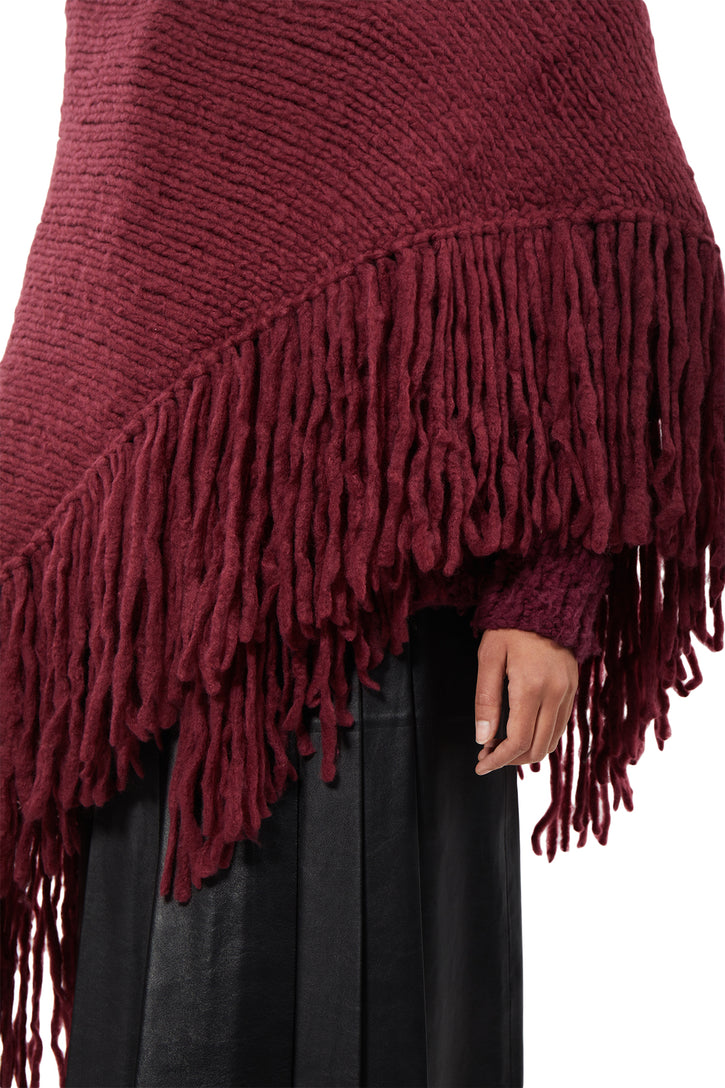 Lauren Knit Wrap in Italian Plum Welfat Cashmere