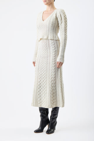 Arwel Knit Sweater in Ivory Cashmere