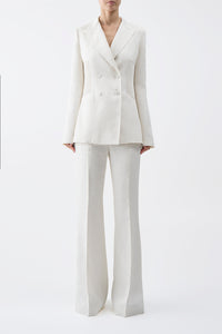 Brett Blazer in Ivory Textured Linen
