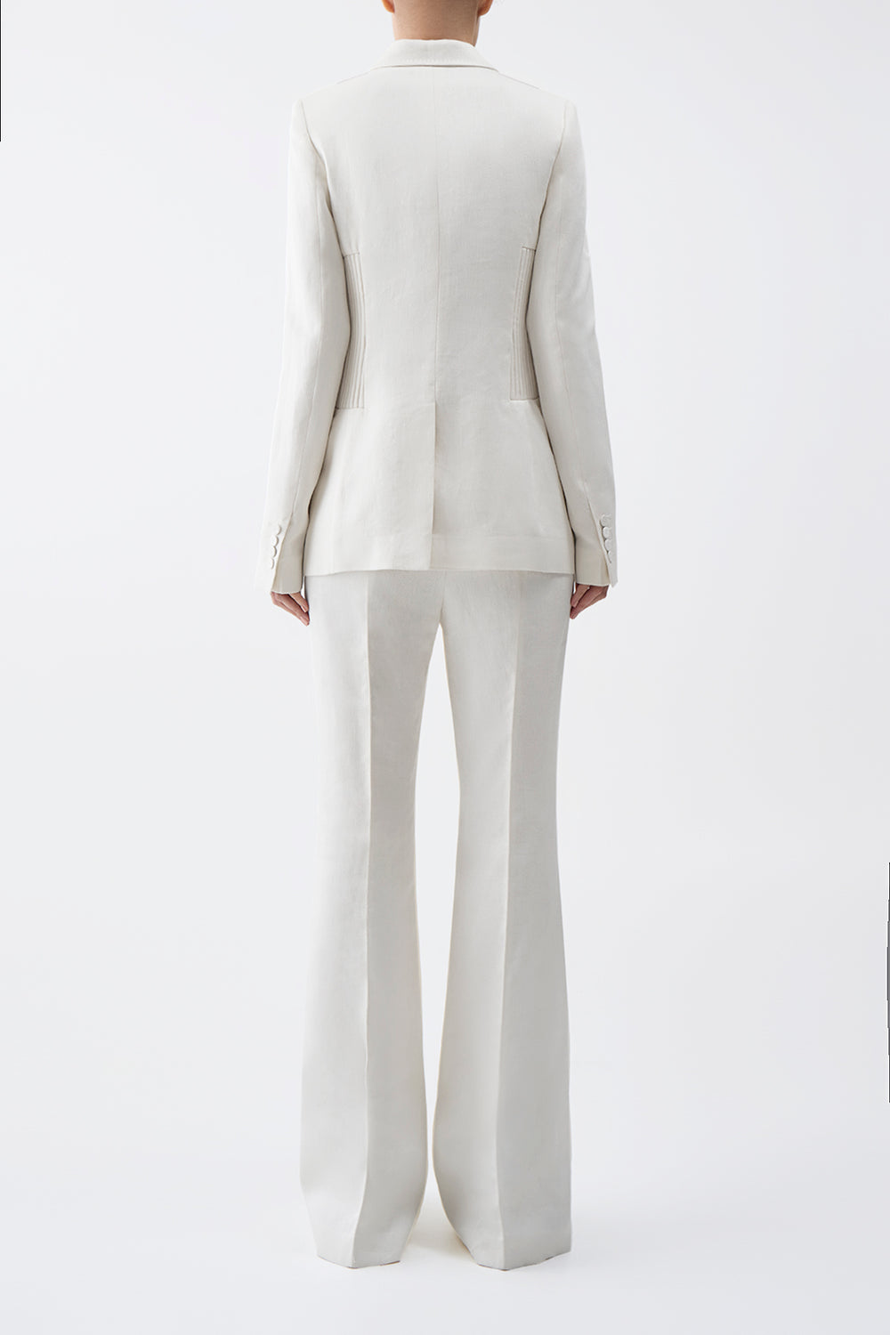 Brett Blazer in Ivory Textured Linen