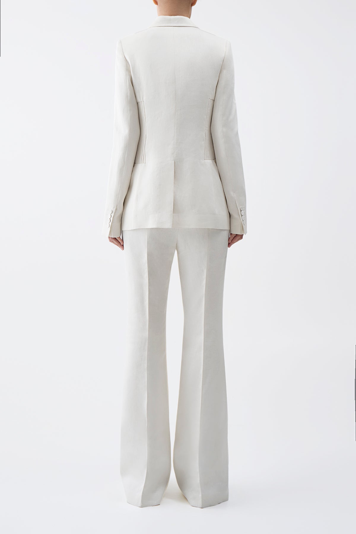 Brett Blazer in Ivory Textured Linen