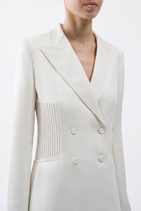 Brett Blazer in Ivory Textured Linen
