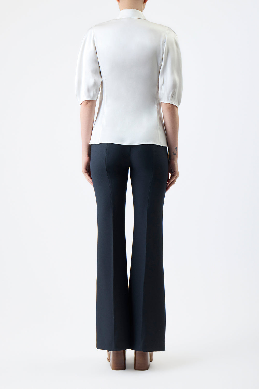 Sansi Top in Ivory Double Satin