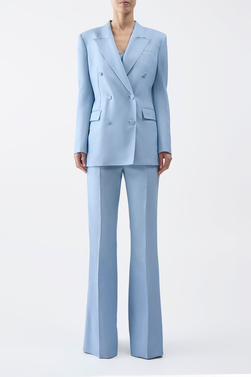 Gavin Blazer in Stone Blue SIlk Virgin Wool