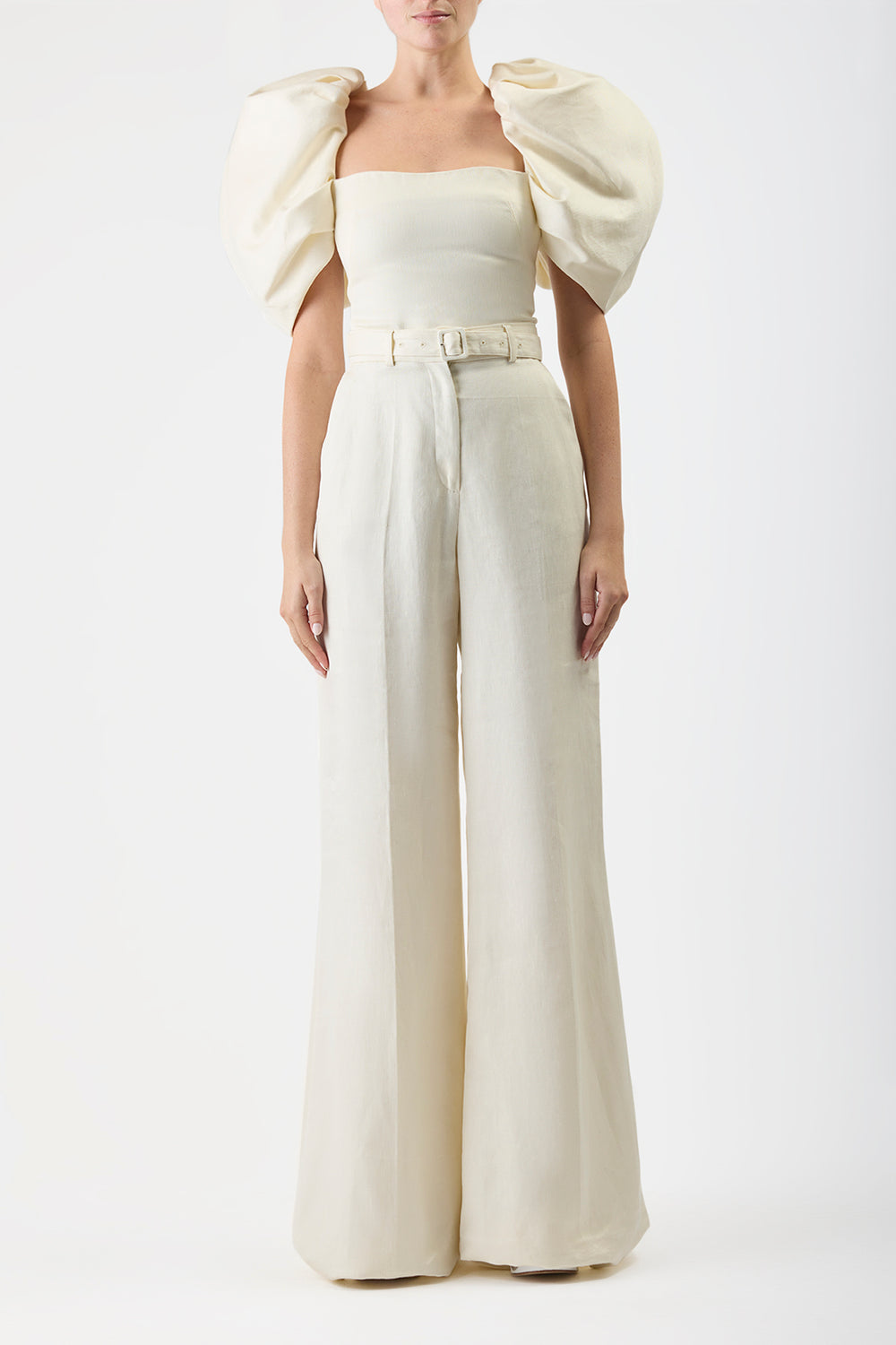 アイボリーテクスチャードリネンのCeriトップ