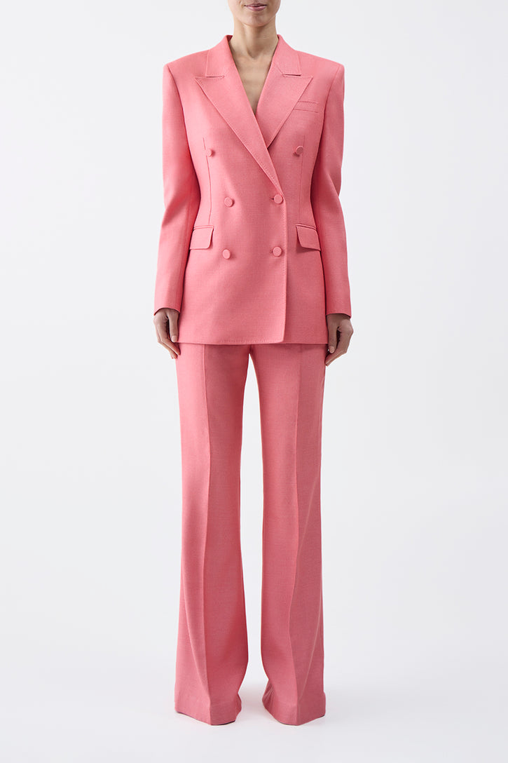 Gavin Blazer in Watermelon Silk Virgin Wool