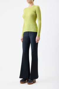 Browning Knit Sweater in Lime Adamite Cashmere Silk