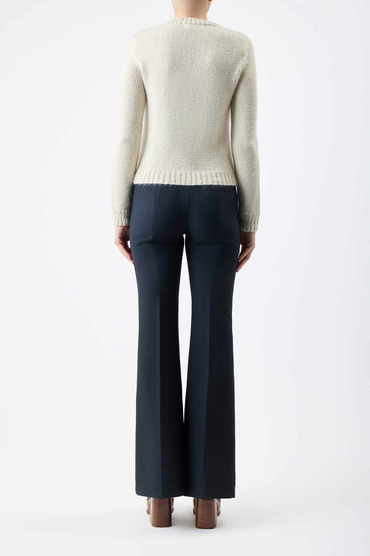 Rhun Knit Sweater in Ivory Cashmere
