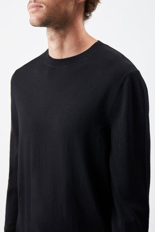 Palco Knit Crewneck in Black Merino Wool