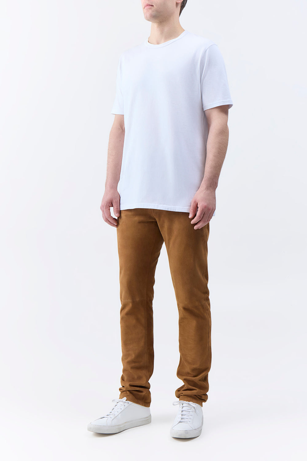 Anthony Five Pocket Pant in Camel Suede