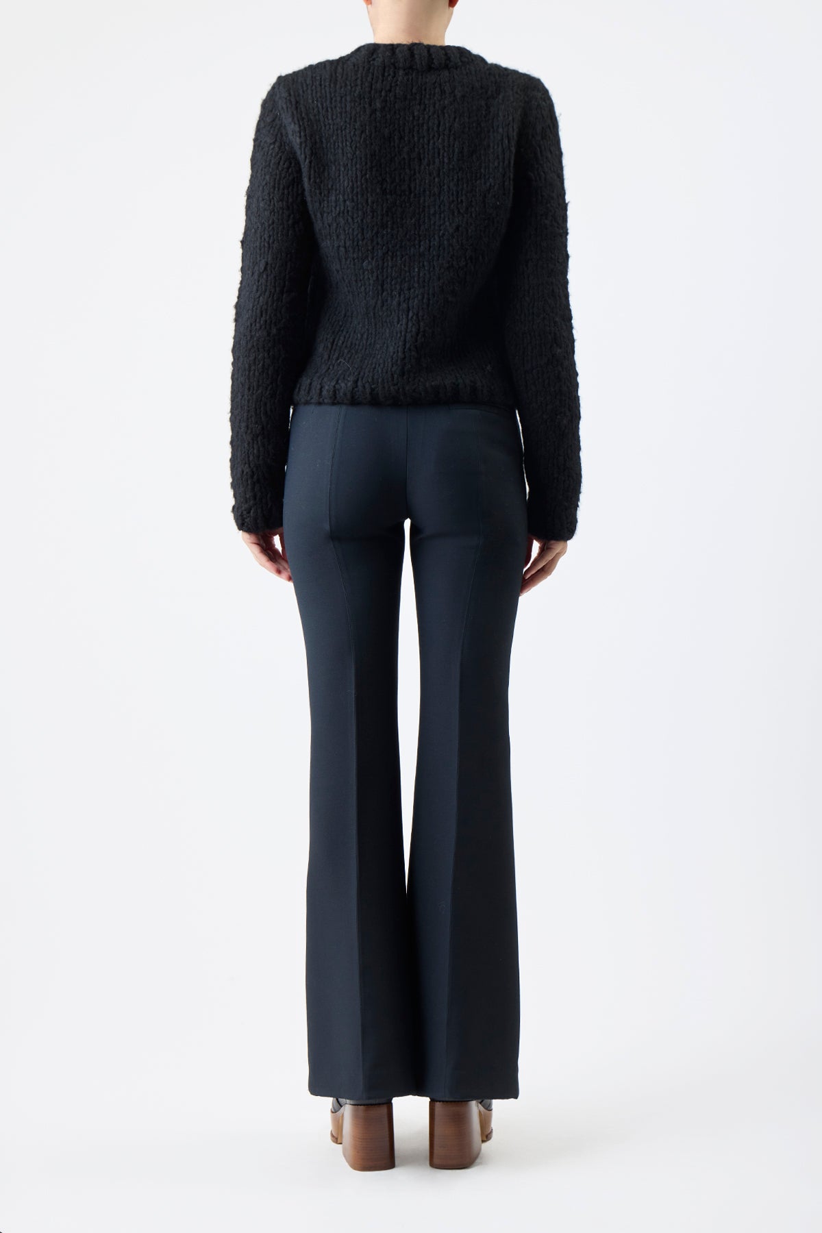 Dalton Knit Sweater in Black Welfat Cashmere