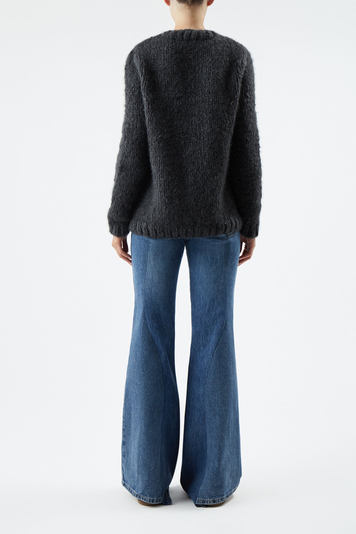Clarissa Knit Sweater in Charcoal Welfat Cashmere