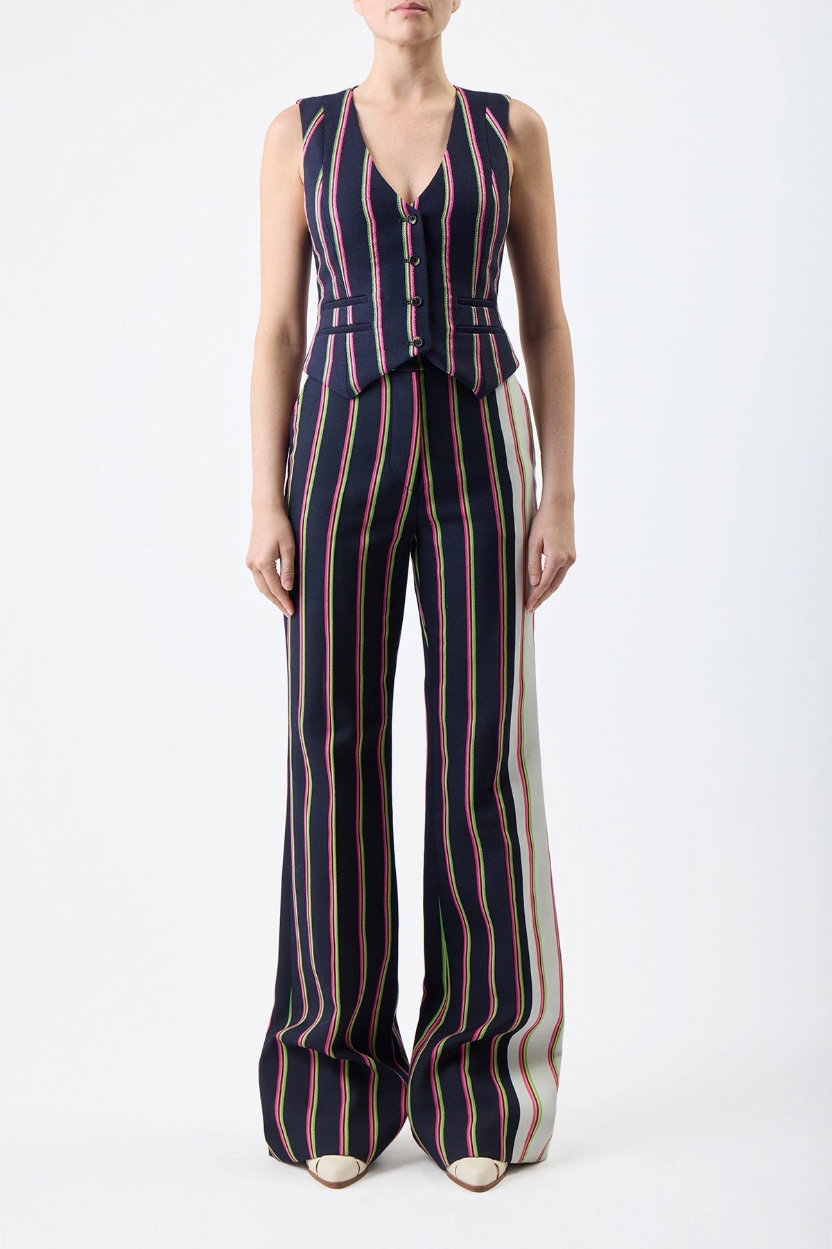 Jones Pant in Multi Striped Wool