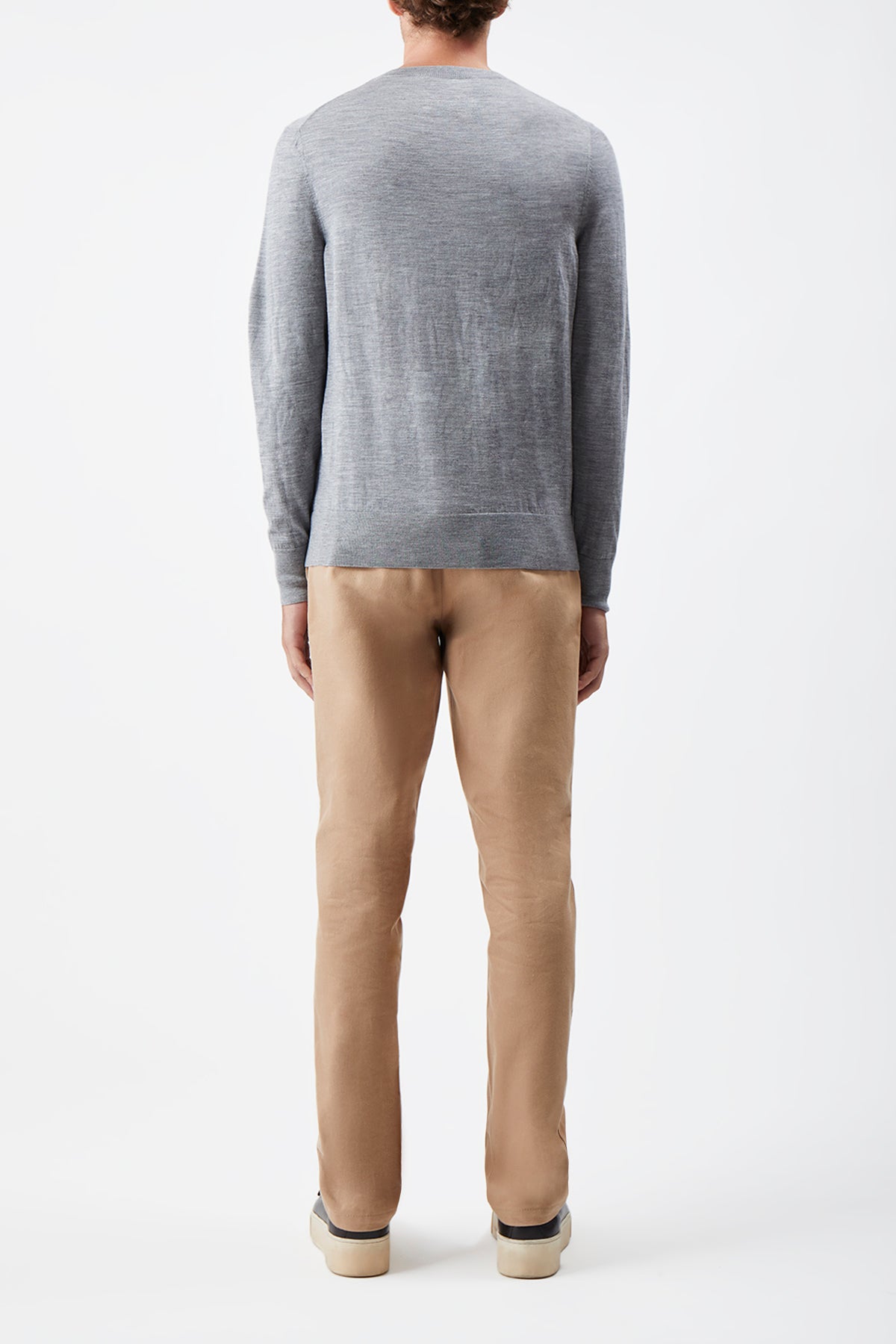 Palco Knit Crewneck in Heather Grey Merino Wool