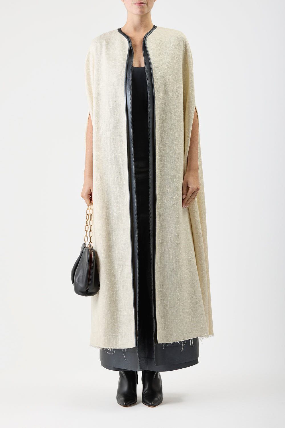 Corinth Cape in Ivory Soft Silk Wool