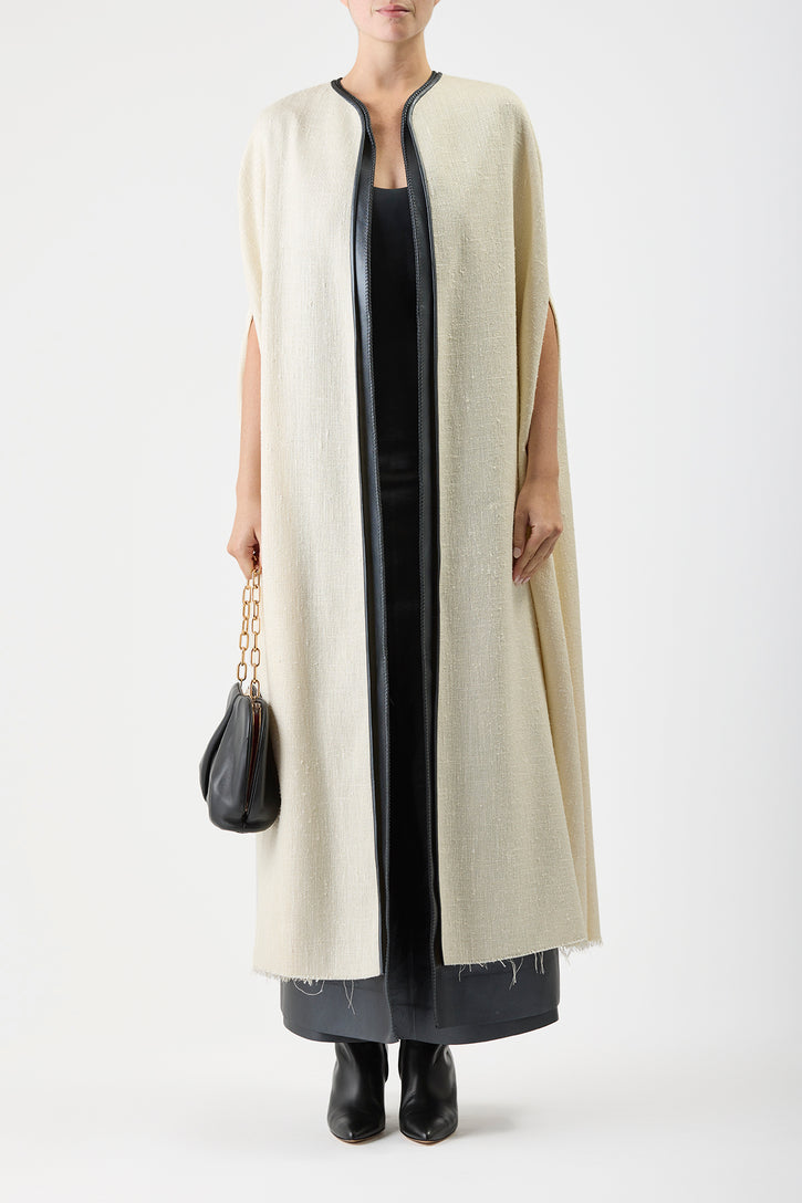 Corinth Cape in Ivory Soft Silk Wool
