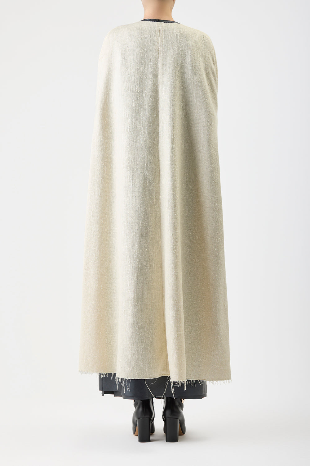 Corinth Cape in Ivory Soft Silk Wool