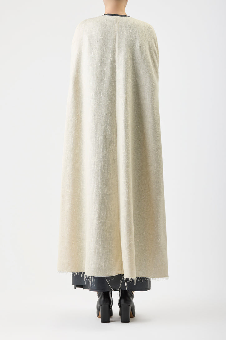 Corinth Cape in Ivory Soft Silk Wool