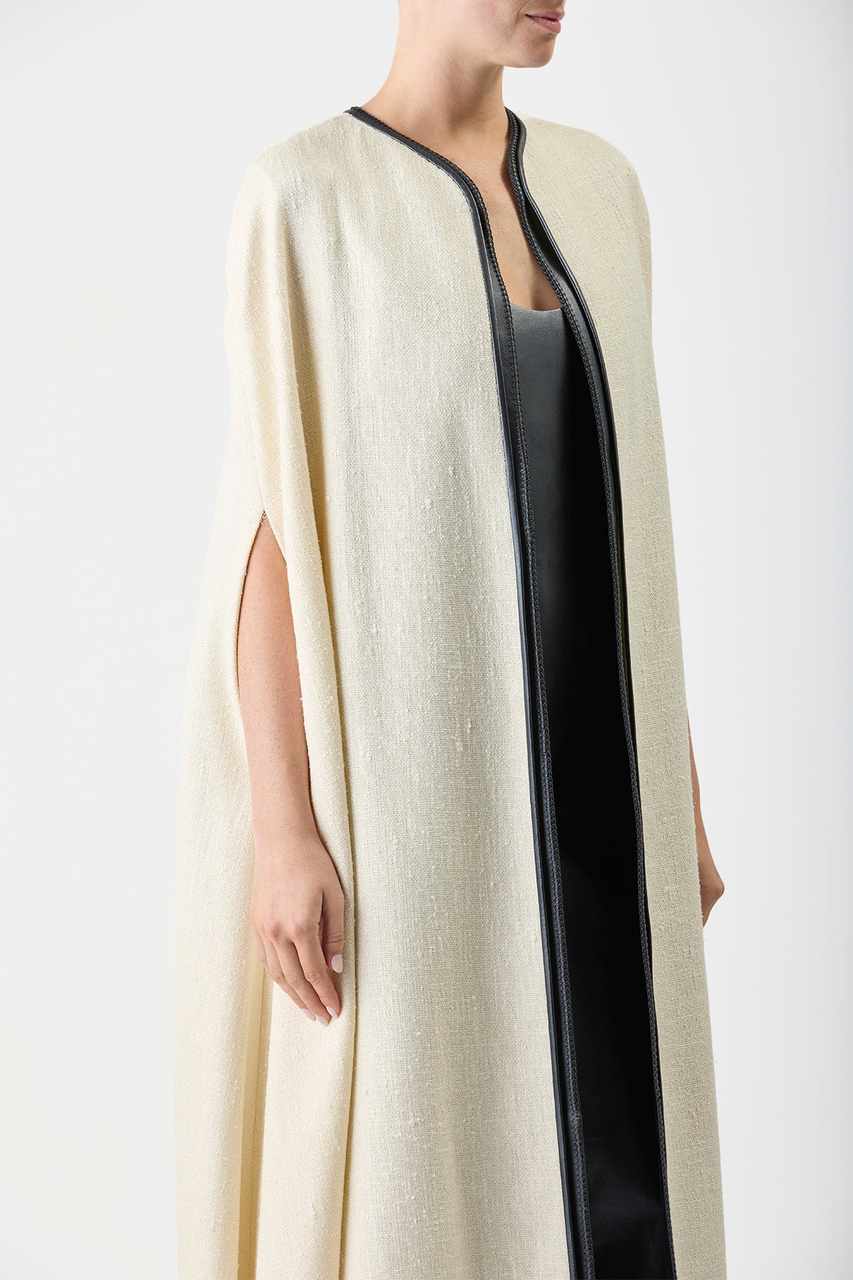 Corinth Cape in Ivory Soft Silk Wool