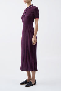 Eyot Knit Dress in Italian Plum Cashmere Silk