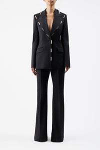 Rhein Flare Pant in Black Sportswear Wool