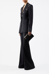 Rhein Flare Pant in Black Sportswear Wool