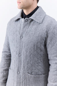 Skye Paddock Jacket in Light Grey Melange Cashmere Linen