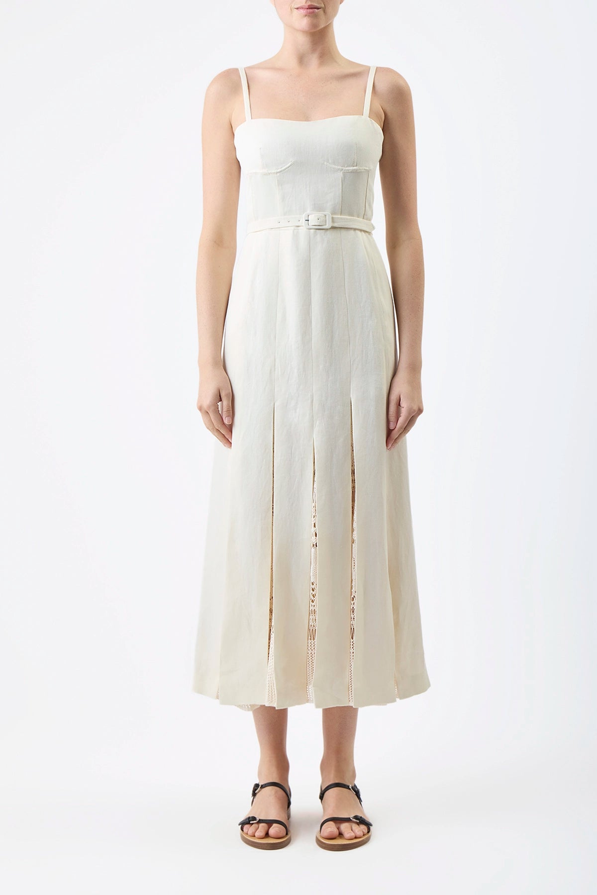 Godard Dress in Ivory Linen