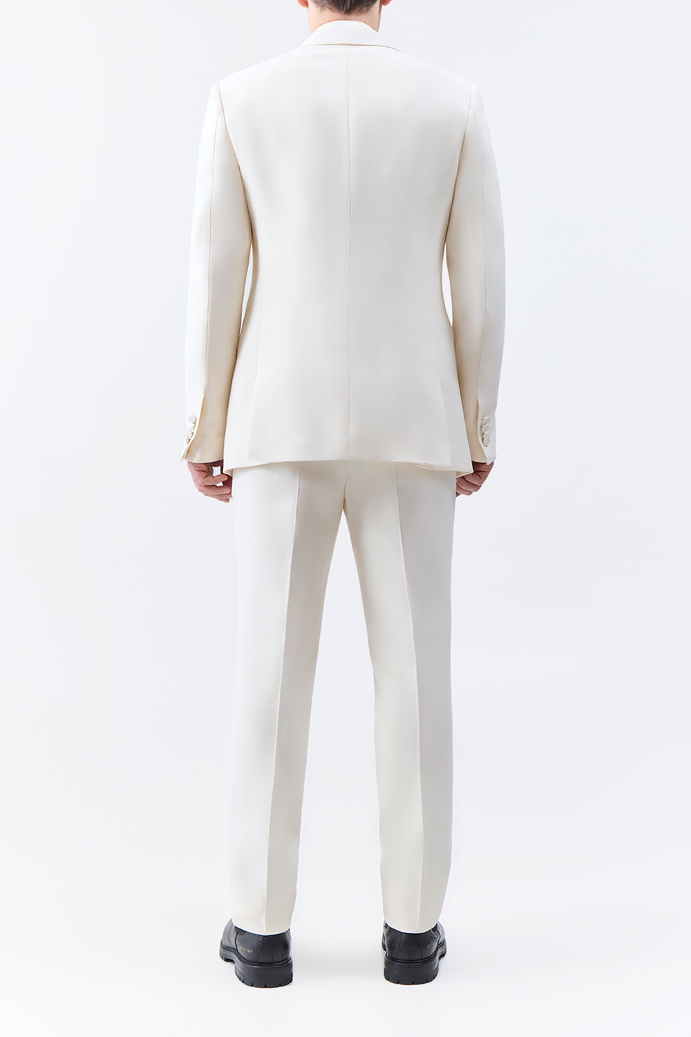 Nicolson Jacket in Ivory Wool Silk Cady