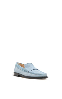 Seren Loafer in Light Blue Suede Denim