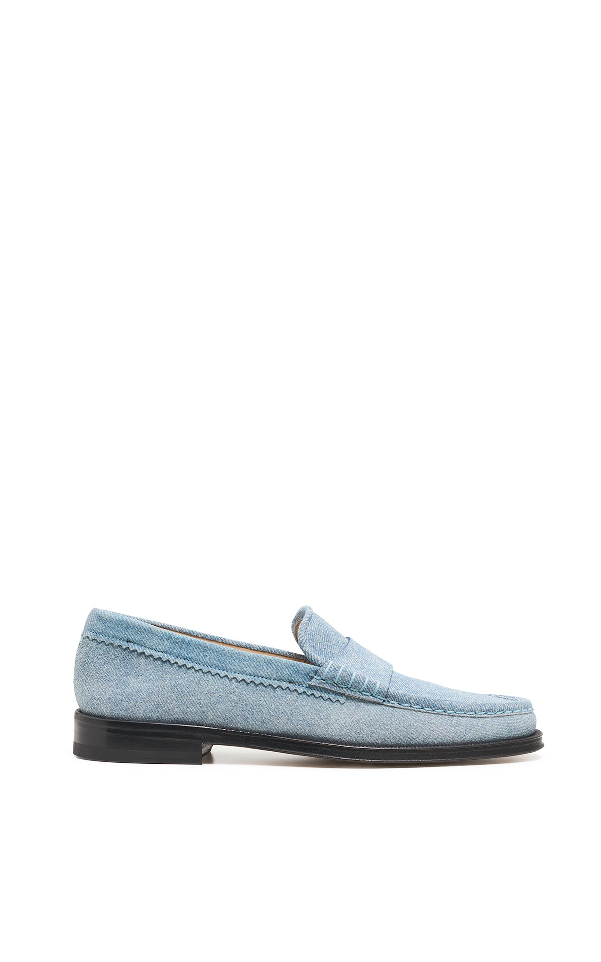 Seren Loafer in Light Blue Suede Denim