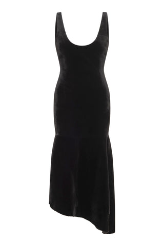 Lyth Raw Cut Dress in Black Recycled Mink Fur