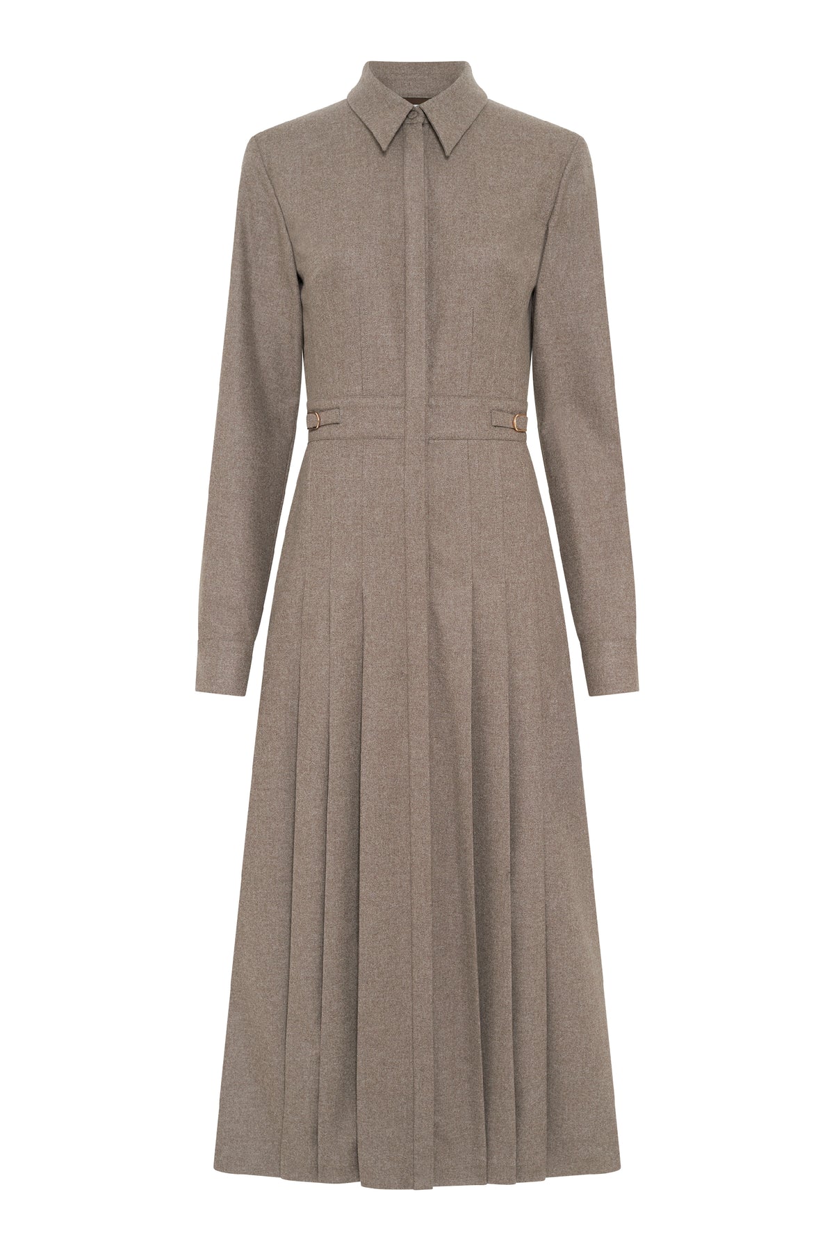 Ethel Shirtdress in Walnut Wool Cashmere Flannel