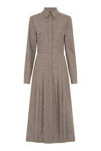 Ethel Shirtdress in Walnut Wool Cashmere Flannel