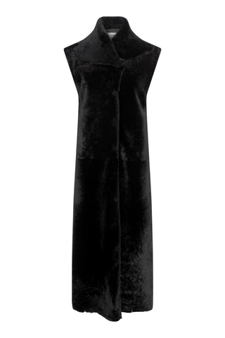 Smith Raw Cut Coat Liner in Black Shearling