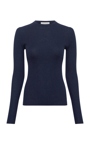 Browning Knit Sweater in Electric Navy Cashmere Silk