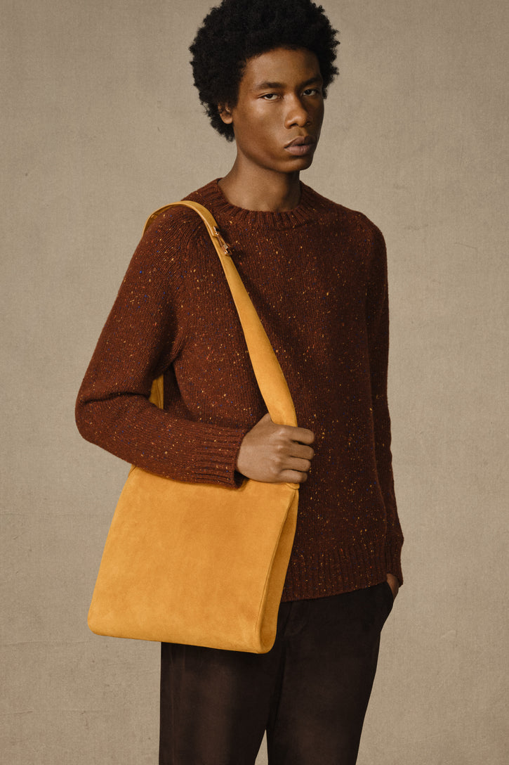 Daniel Knit Sweater in Burnt Sienna Cashmere