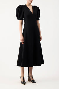 Luz Dress in Black Virgin Wool