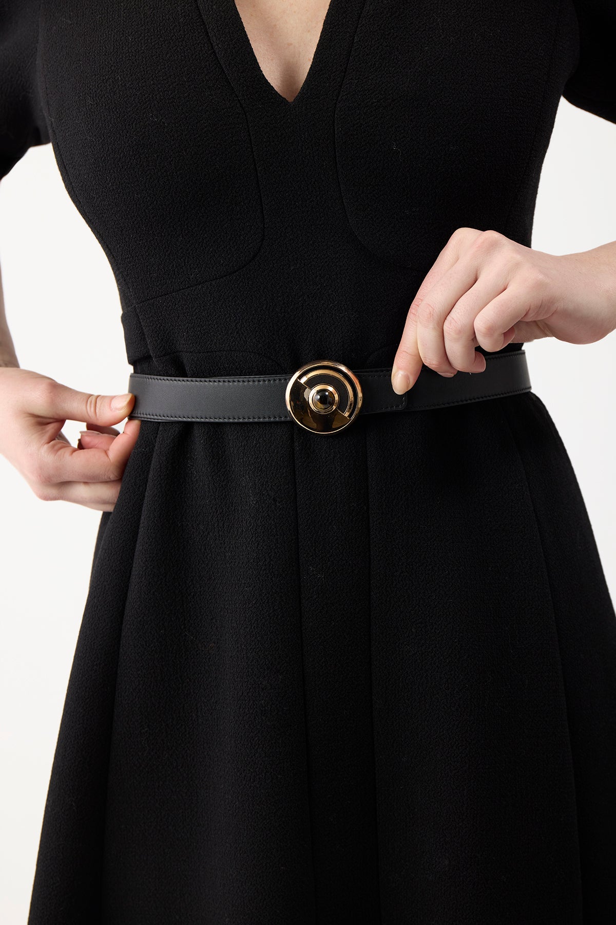 Moya Reversible Small Belt in Black Leather