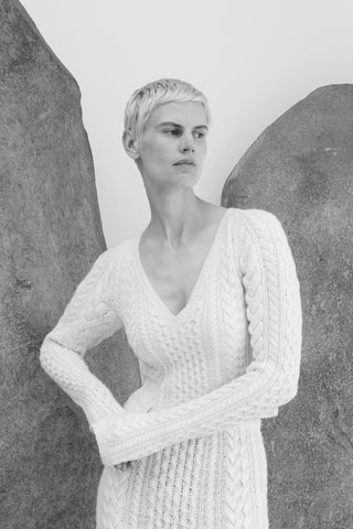 Arwel Knit Sweater in Ivory Cashmere