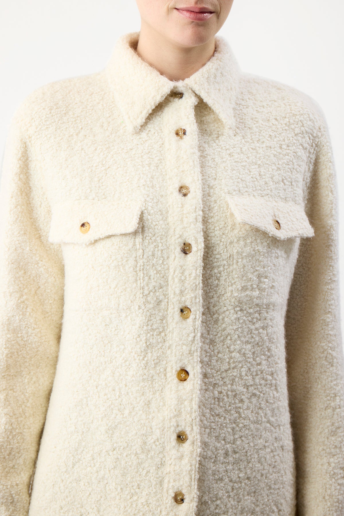 Gabriela Hearst, Women's John Austin Cashmere Button-Down Shirt, Ivory, IT 42, Only At Moda Operandi