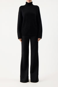 Wigman Knit Turtleneck Sweater in Black Cashmere