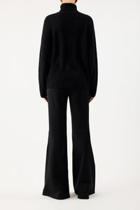 Wigman Knit Turtleneck Sweater in Black Cashmere