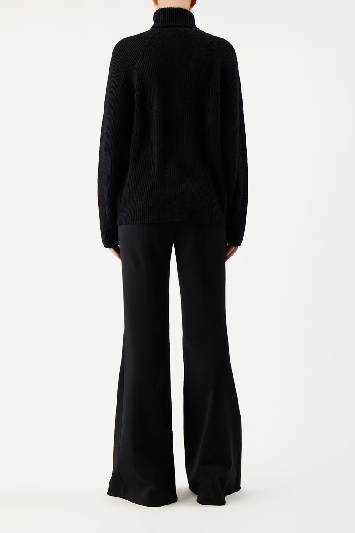 Wigman Knit Turtleneck Sweater in Black Cashmere