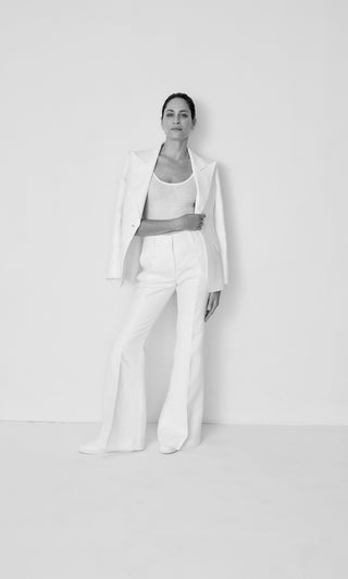 Leiva Blazer in Ivory Linen Twill