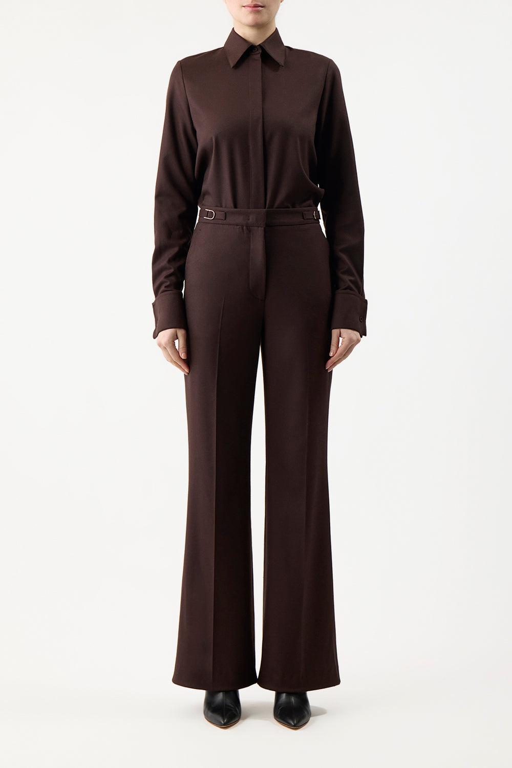 Etlin Shirt in Chocolate Superfine Wool