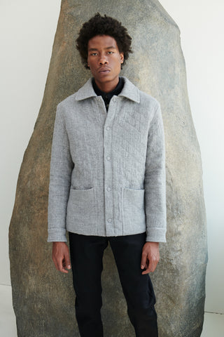 Skye Paddock Jacket in Grey Melange Cashmere Linen