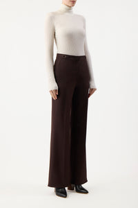 Peppe Knit Turtleneck in Ivory Cashmere Silk